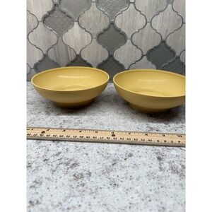 Vtg Tupperware Set of 2 Salad Soup Cereal Bowls 890 Harvest Gold Yellow Classic